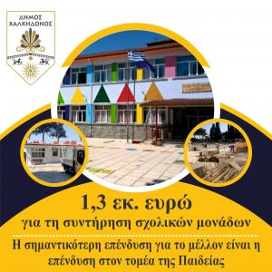 Δήμος Χαλκηδόνος: 1,3 εκ. ευρώ  για τη συντήρηση σχολικών μονάδων- Στ. Αναγνωστόπουλος: «Προτεραιότητά μας η σχολική στέγη»